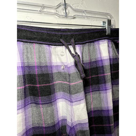 DKNY purple plaid pajama pants womens XL cozy‎ comfort lounge loungewear comfy - Picture 3 of 6